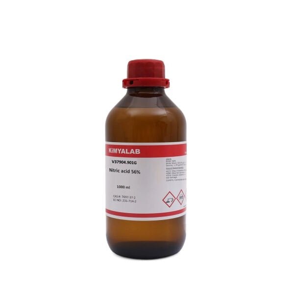 Kimyalab Nitrik Asit 56% 1000mL Cam Şişe - Nitric acid HNO3