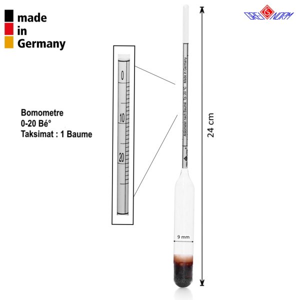 Greinorm Alman Bomemetre 0-20 Bé° - Bomometre Yoğunluk Ölçer
