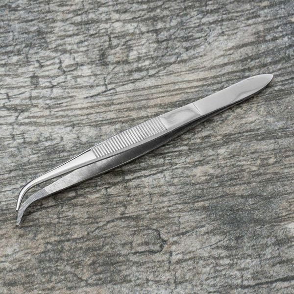 Borox Penset 16 cm Paslanmaz Çelik - Eğri Sivri Uçlu Cımbız - 10 Adet Toptan