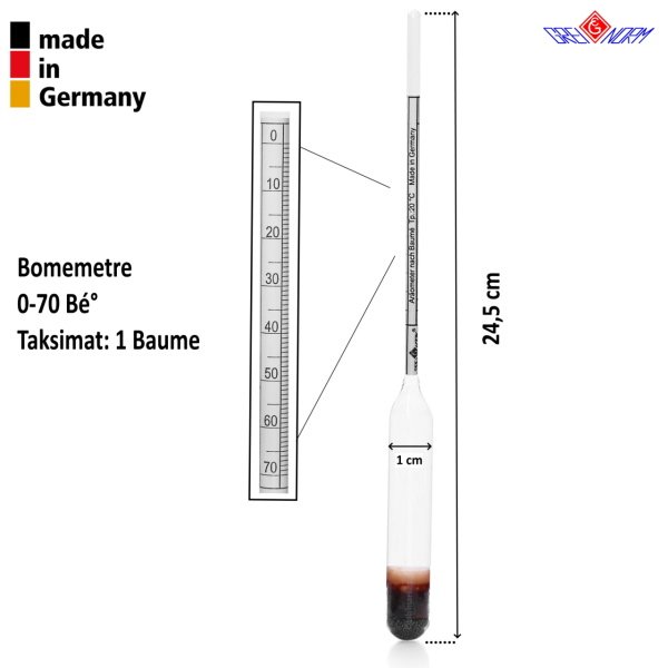 Greinorm Alman Bomemetre 0-70 Bé° - Bomometre Yoğunluk Ölçer