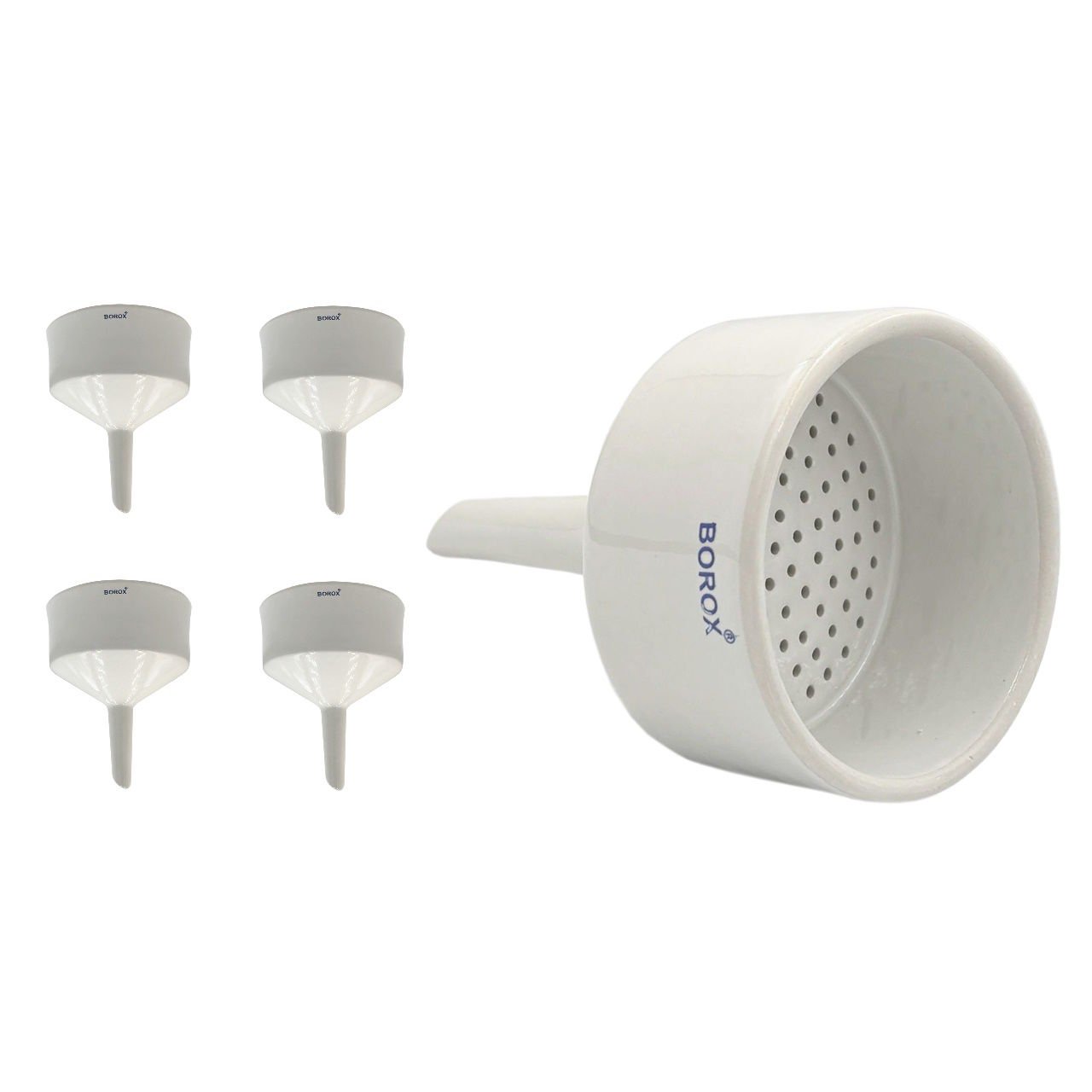 Borox Porselen Buhner Hunisi 125mm - Bühner Filtrasyon Huni - 4 Adet/Toptan
