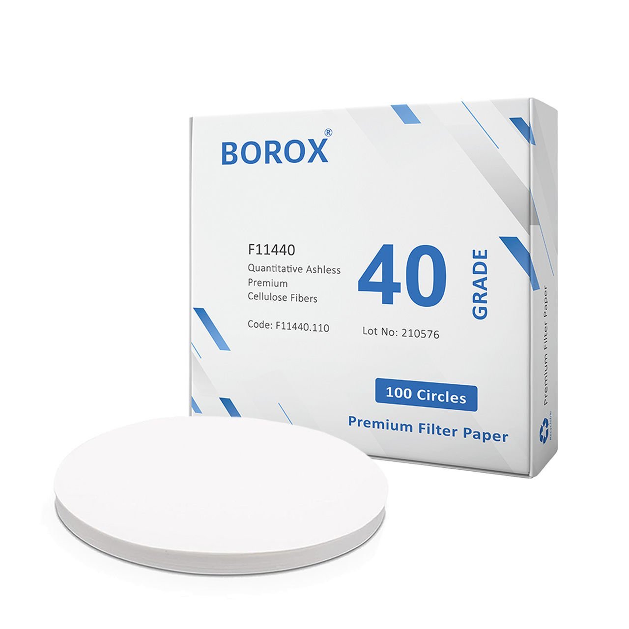 Borox Külsüz Filtre Kağıdı 110 mm Kantitatif - Orta Hız - Grade 40