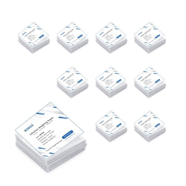 Borox Tartım Kağıdı - Selüloz Tartı Kağıtları 75x75mm - 1000adet/10paket - Beyaz Yaprak