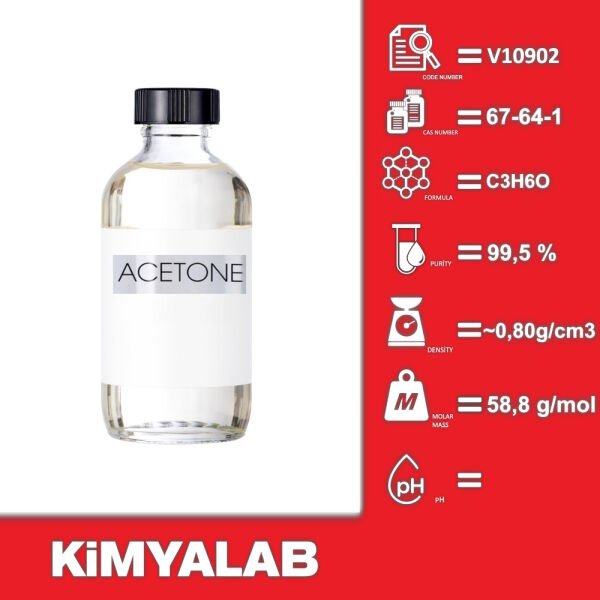 Aseton 1 Litre - Acetone %99,5 - Extra Pure