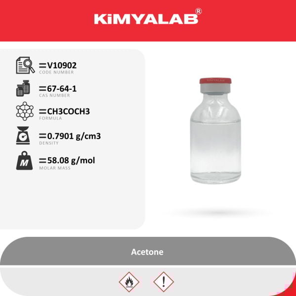Kimyalab Aseton 1 Litre - Acetone %99,5 - Extra Pure