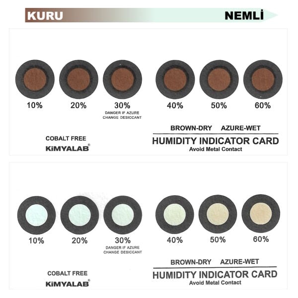 Nem İndikatör Kartı - 6 Noktalı Gösterge Kartları 25 adet/paket - Yavaş