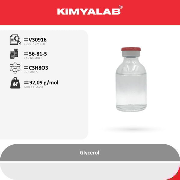 Kimyalab Gliserin 1 Kg - Bitkisel Gliserin Farma Kalite - Glycerol %99,9 Vegetable Based