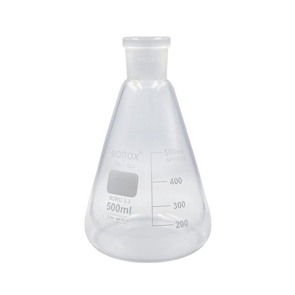 Borox Cam Erlen Şilifli 500 ml - 29/32 Şilifli Erlenmayer - Erlenmeyer Flask