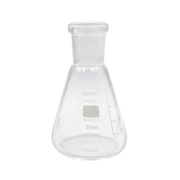 Borox Cam Erlen Şilifli 50 ml - 19/26 Şilifli Erlenmayer - Erlenmeyer Flask