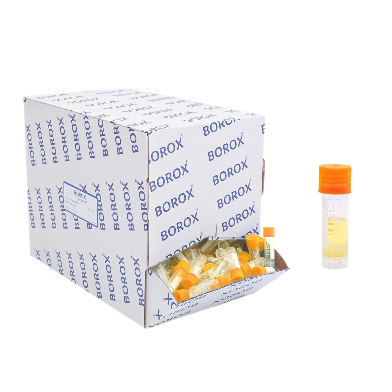 Cryo Tüp 2ml - Dıştan Vidalı Ayaklı Dibi Düz Nonsteril 500lü