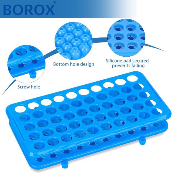 Borox Deney Tüpü Standı 10mm - 18mm Tüpler İçin - 50 Tüplük