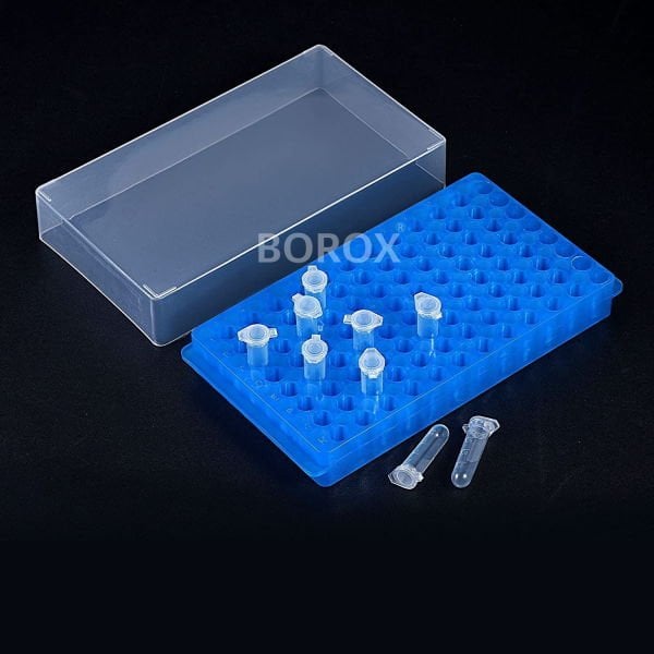 PCR Tüp Standı 0.2-0.5-1.5-2 ml İçin 96 Delikli Çift Taraflı - Kapaklı - Eppendorf Tüp Standı