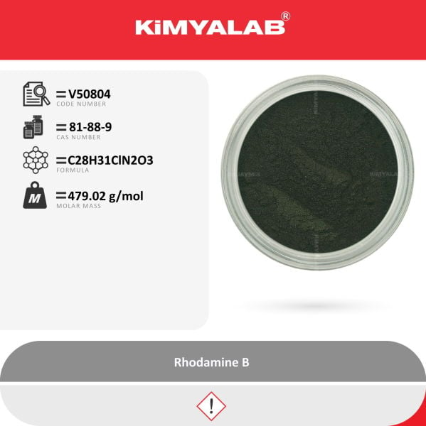 Kimyalab Rodamin B 500g - Rhodamine B (C.I.BASIC VIOLET 10)