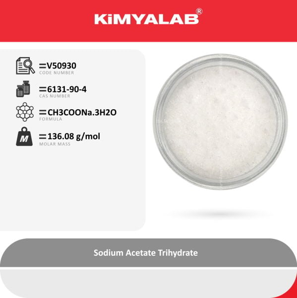 Kimyalab Sodyum Asetat Trihidrat 1 Kg - Sodium Acetate Trihydrate