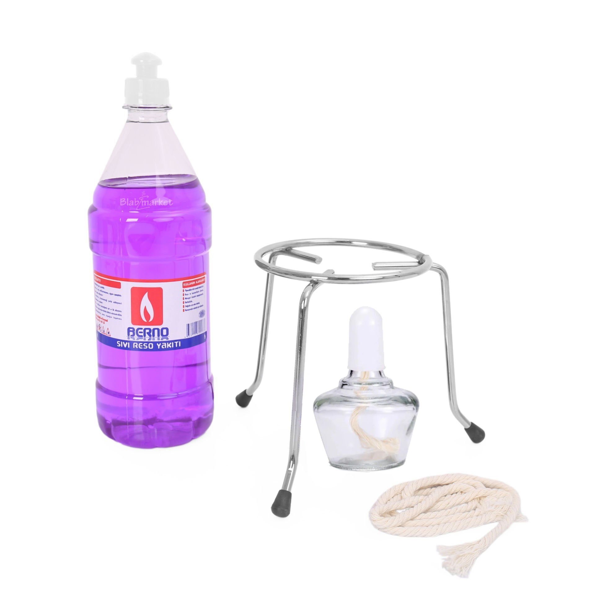 Borox Sac Ayak + Alkol Lambası + Fitil 1metre + 1 L İspirto Set