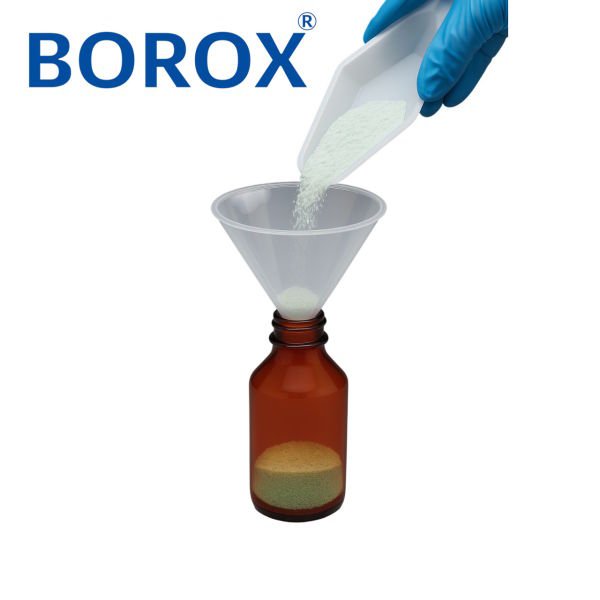 Borox Plastik Toz Huni 65mm - Laboratuvar Hunisi - Paralel Gövde