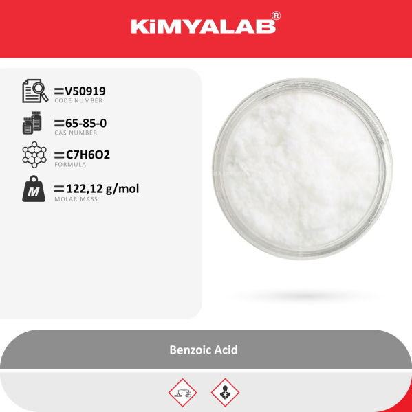 Kimyalab Benzoik Asit - C7H6O2 - Benzoic Acid - 4 Kg-HDPE Varil