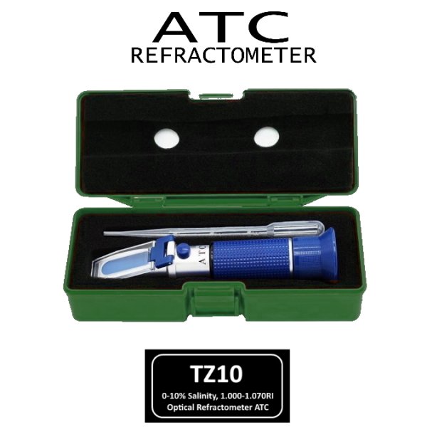 ATC TZ10 Tuzluluk Yoğunluk Ölçer Refraktometre 0–10% - 1070g - Deniz Suyu