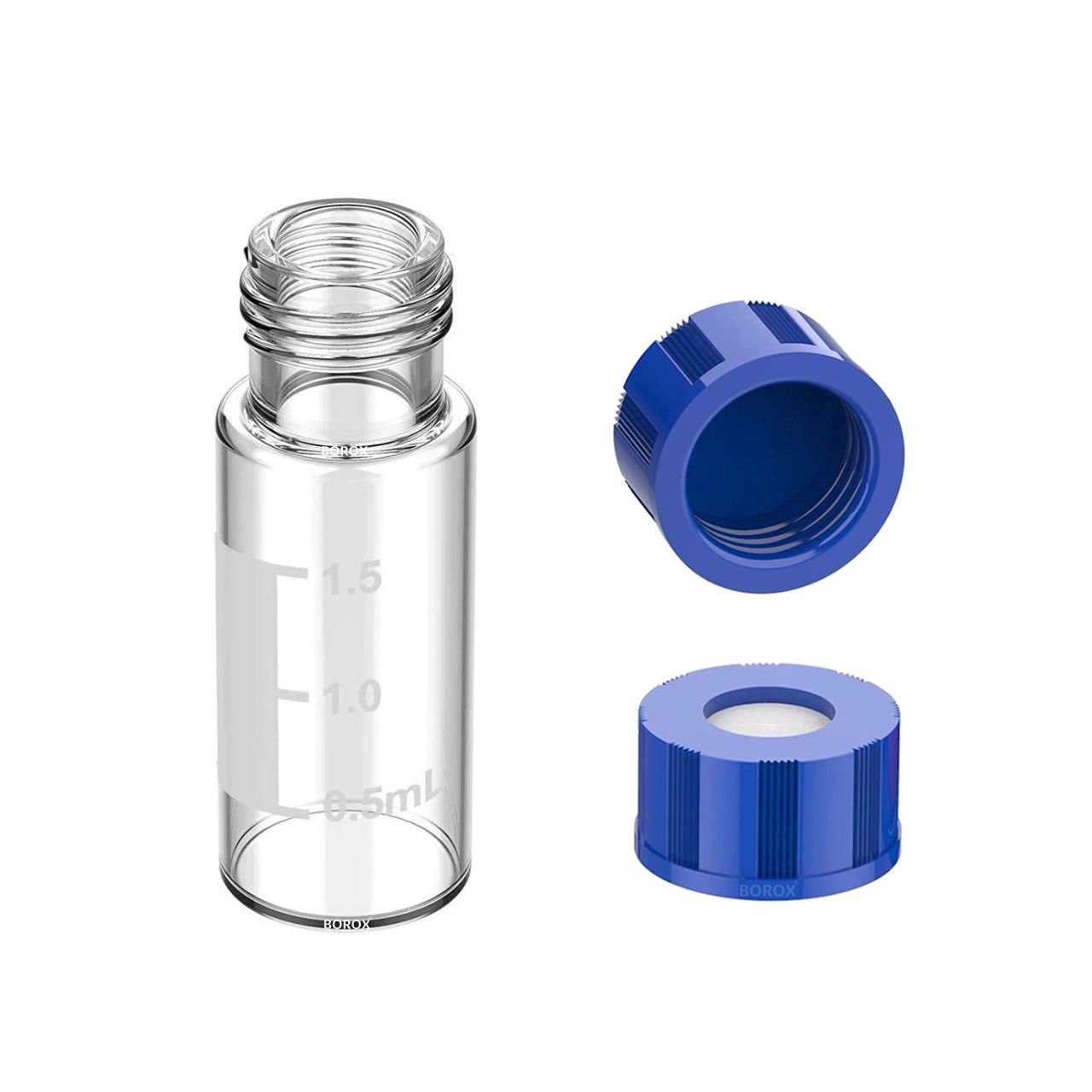 Borox Cam Vial Vida Kapaklı ND9 - Şeffaf 2ml - 100 Adet/Paket