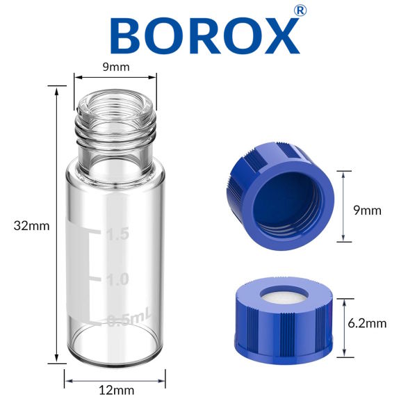 Borox Cam Vial Vida Kapaklı ND9 - Şeffaf 2ml - 100 Adet/Paket