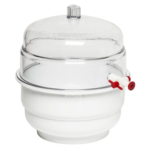 Borox Plastik Vakumlu Desikatör 250mm - Desikatör Kapağı Disk Dahil