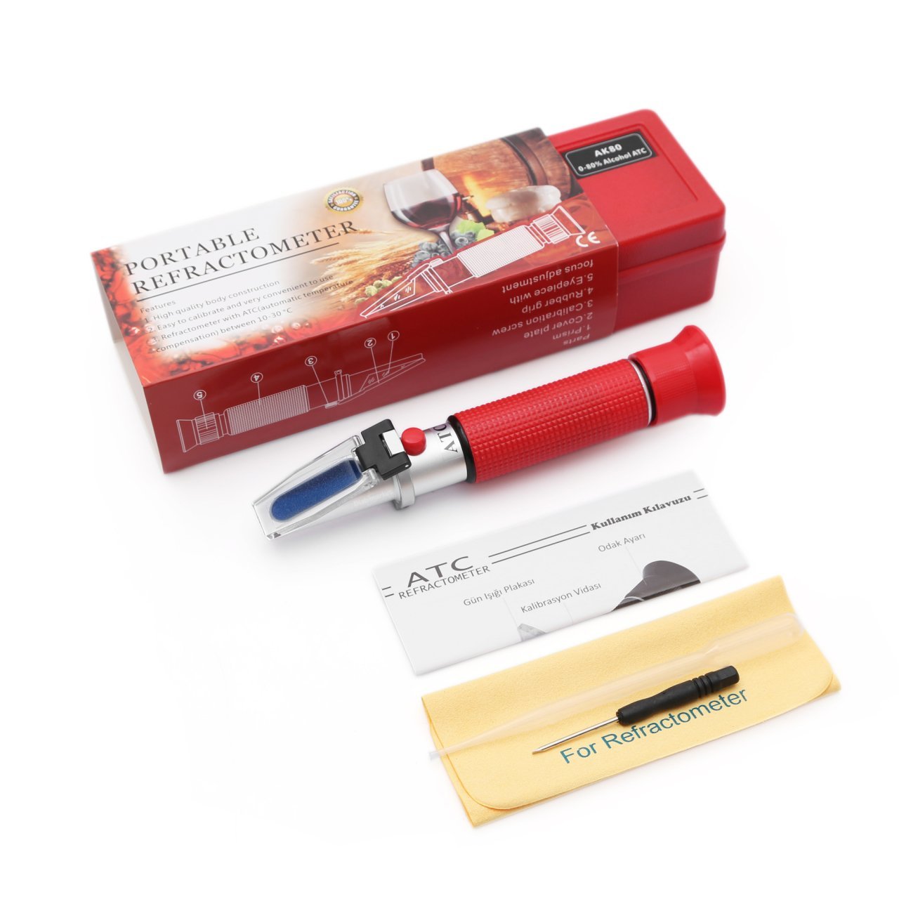 ATC AK80 Alkol Refraktometre - Alkol Derecesi Ölçer 0-80%