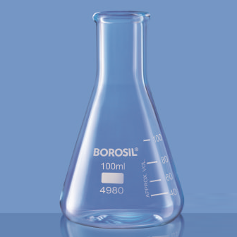 Borosil Cam Erlen 100 ml - Erlenmeyer Flask Dar Boyunlu