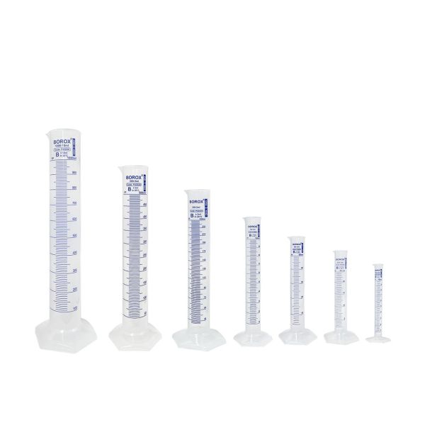 Borox Plastik Mezür 25 ml - Uzun Form - Dereceli Silindir Mavi Skala - 48 Adet Toptan
