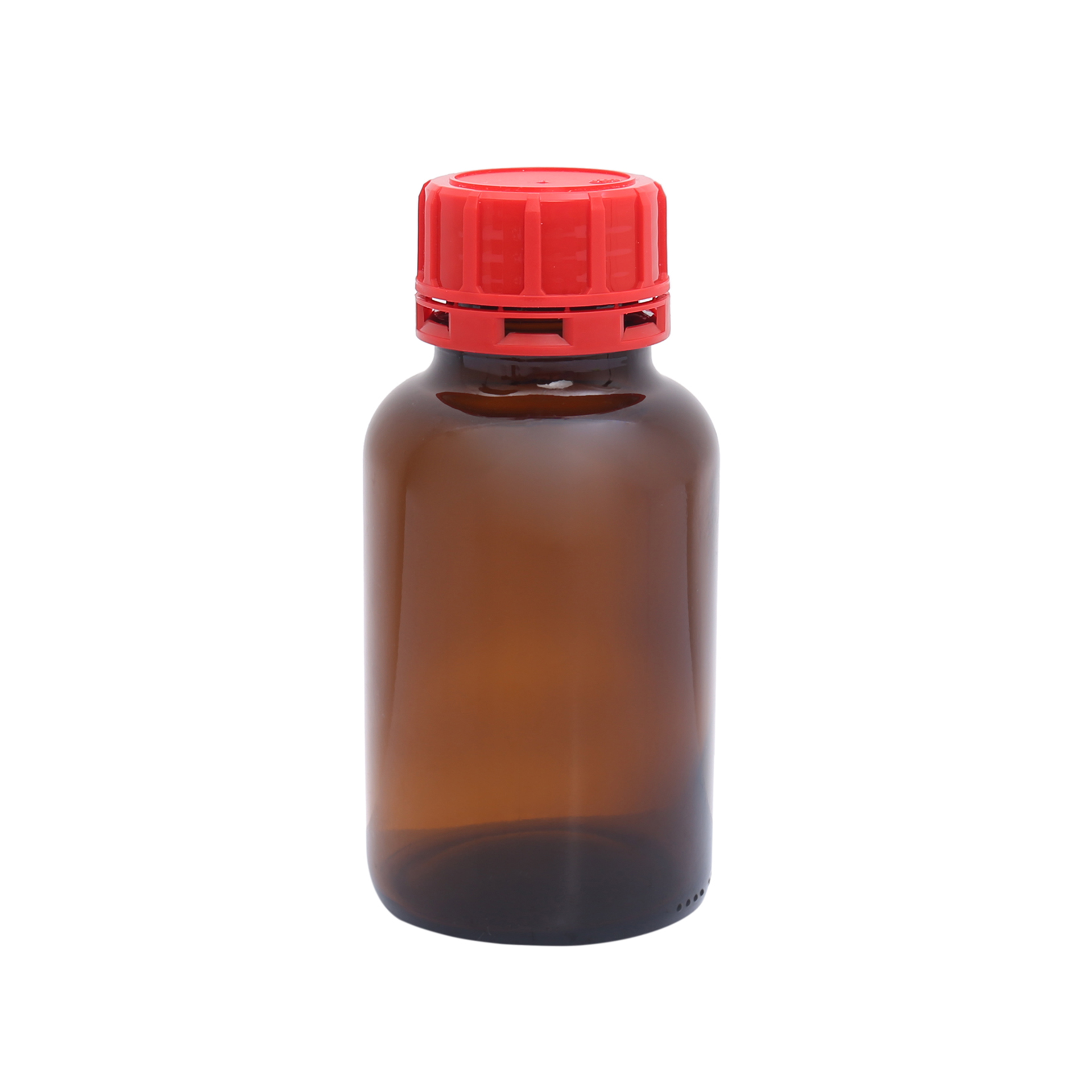 Borox Cam Amber Şişe Kırmızı Kapaklı Geniş Boyunlu - 250ml