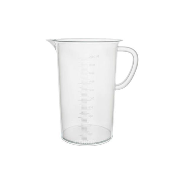 Borox Kulplu Plastik Beher 2000 ml - Kabartma Dereceli Beaker - Ölçü Kabı