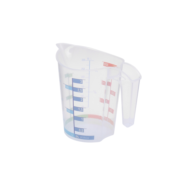 Borox Kulplu Plastik Beher 300 ml - Renkli Ölçekli Beaker