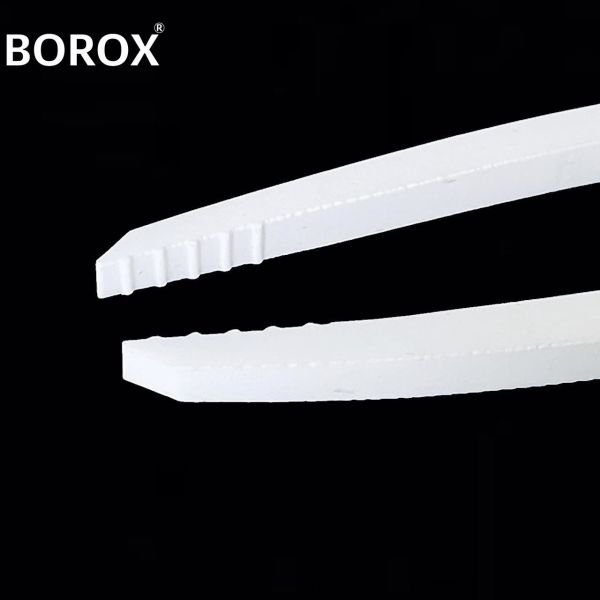 Borox Penset 25 cm Teflon - Düz Uçlu İçi Tırtıklı - Laboratuvar PTFE Cımbız