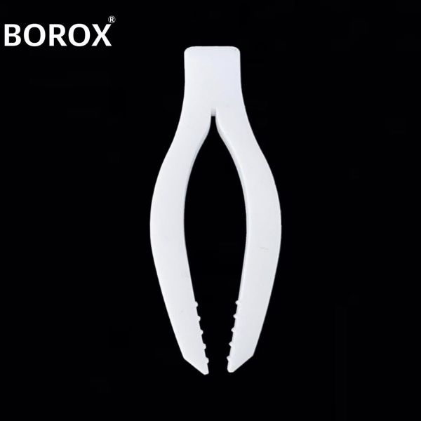 Borox Penset 25 cm Teflon - Düz Uçlu İçi Tırtıklı - Laboratuvar PTFE Cımbız