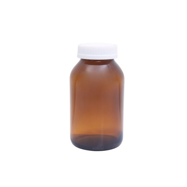 Borox Amber Cam Şişe 500 ml - Bastır Aç Kapaklı Ecza Şişe