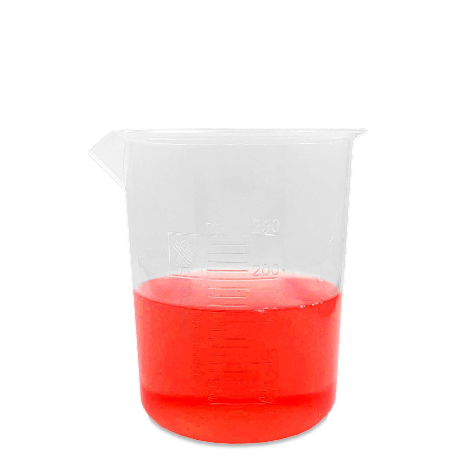 Borox Plastik Beher 250 ml - Kabartma Dereceli - Plastic Beaker Autoclavable