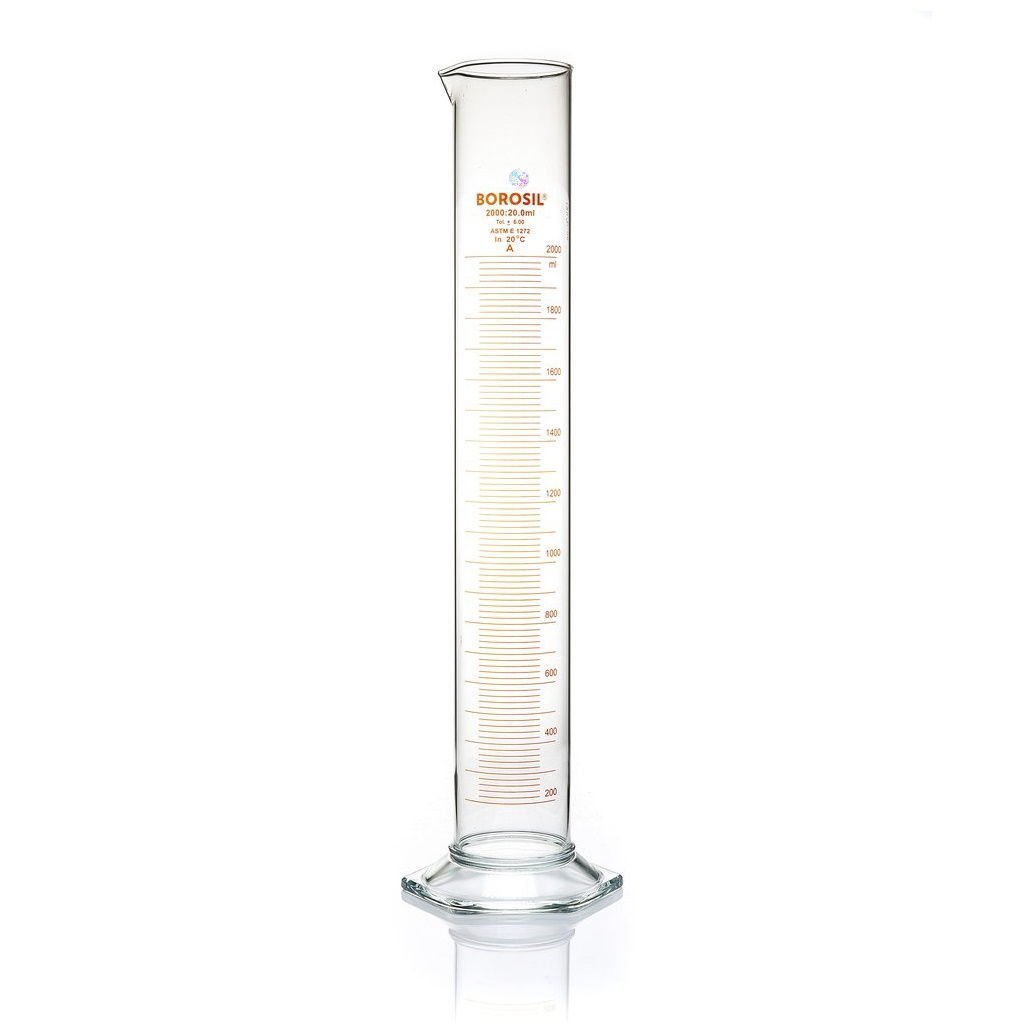 Borosil Cam Mezür 2000 ml - Dereceli Silindir Sertifikalı