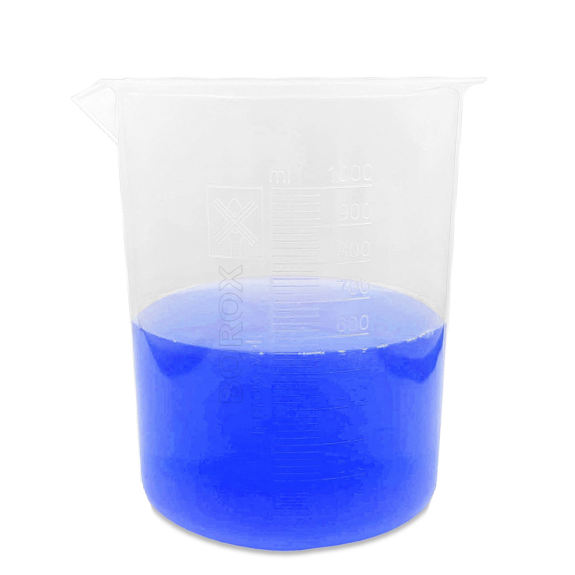 Borox Plastik Beher 1000 ml - Kabartma Dereceli - Plastic Beaker Autoclavable