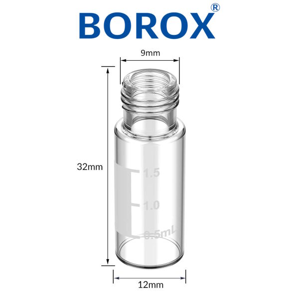 Borox Cam Vial Vida Kapaklı ND9 - Şeffaf 2ml - 100 Adet/Paket