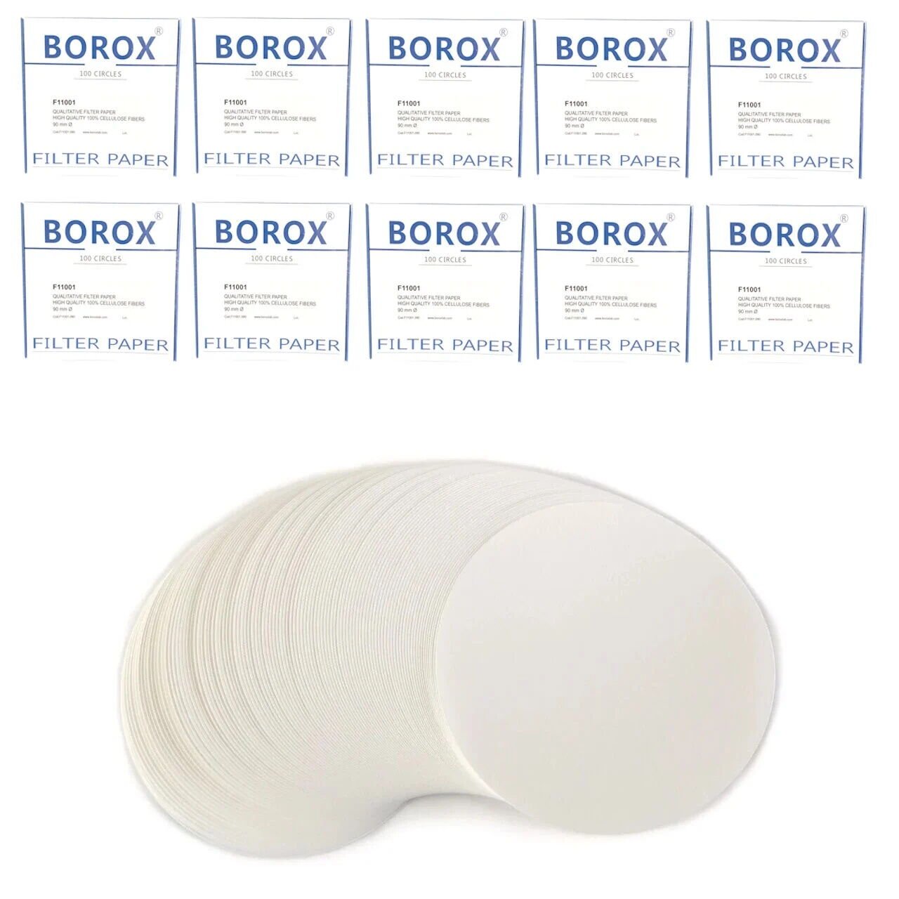 Laboratuvar Filtre Kağıdı 90 mm Nitel - Beyaz Bant Orta Hız - 10 Paket Toptan