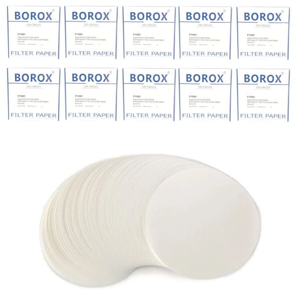 Laboratuvar Filtre Kağıdı 90 mm Nitel - Beyaz Bant Orta Hız - 10 Paket Toptan