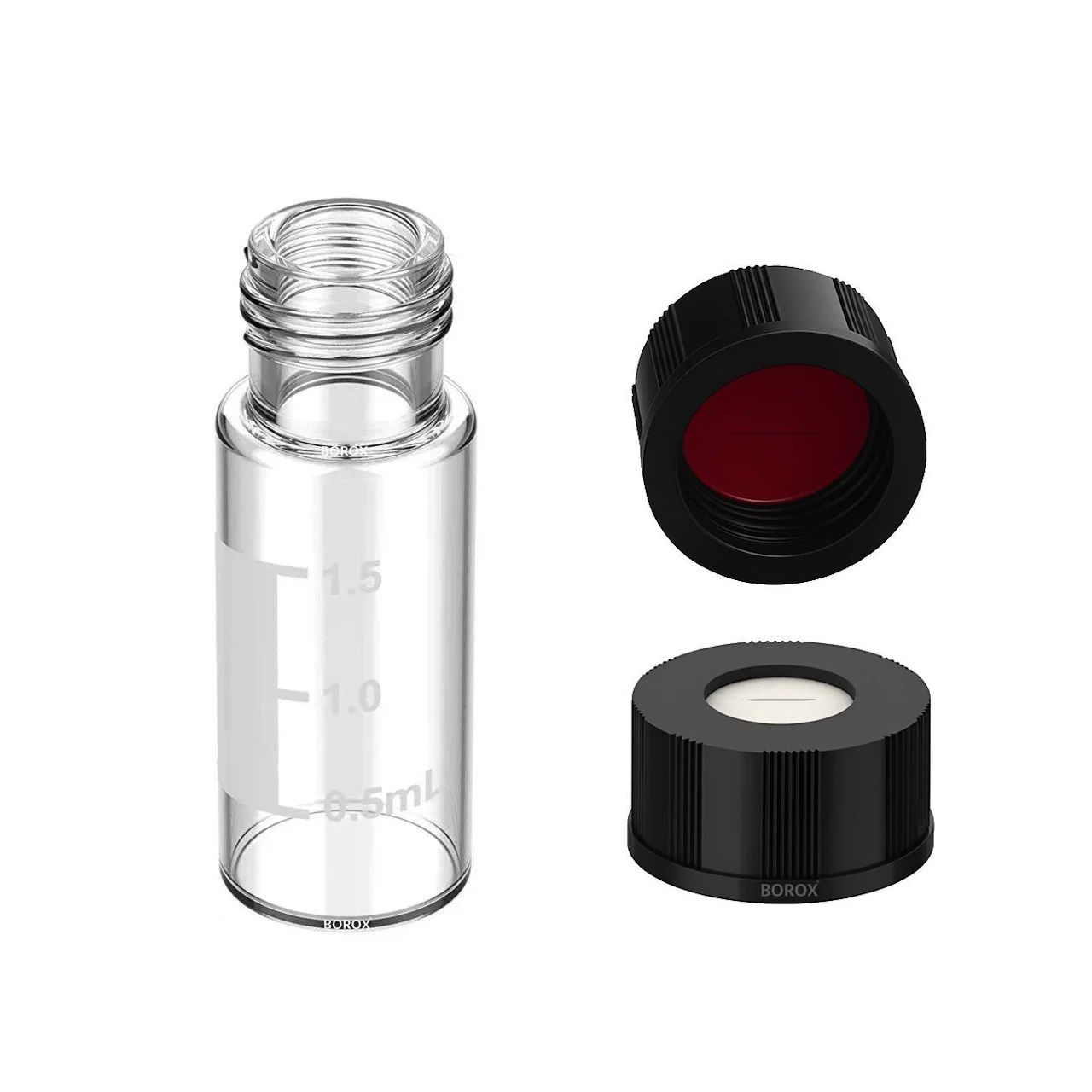 Borox Cam Vial Vida Kapaklı ND9 - Şeffaf 2ml - 100 Adet/Paket