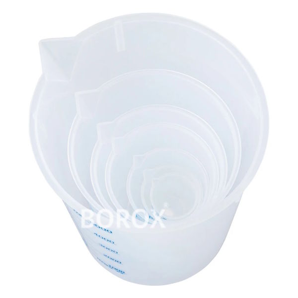 Borox Plastik Beher 50 ml - Ölçü Kabı - Mavi Skala