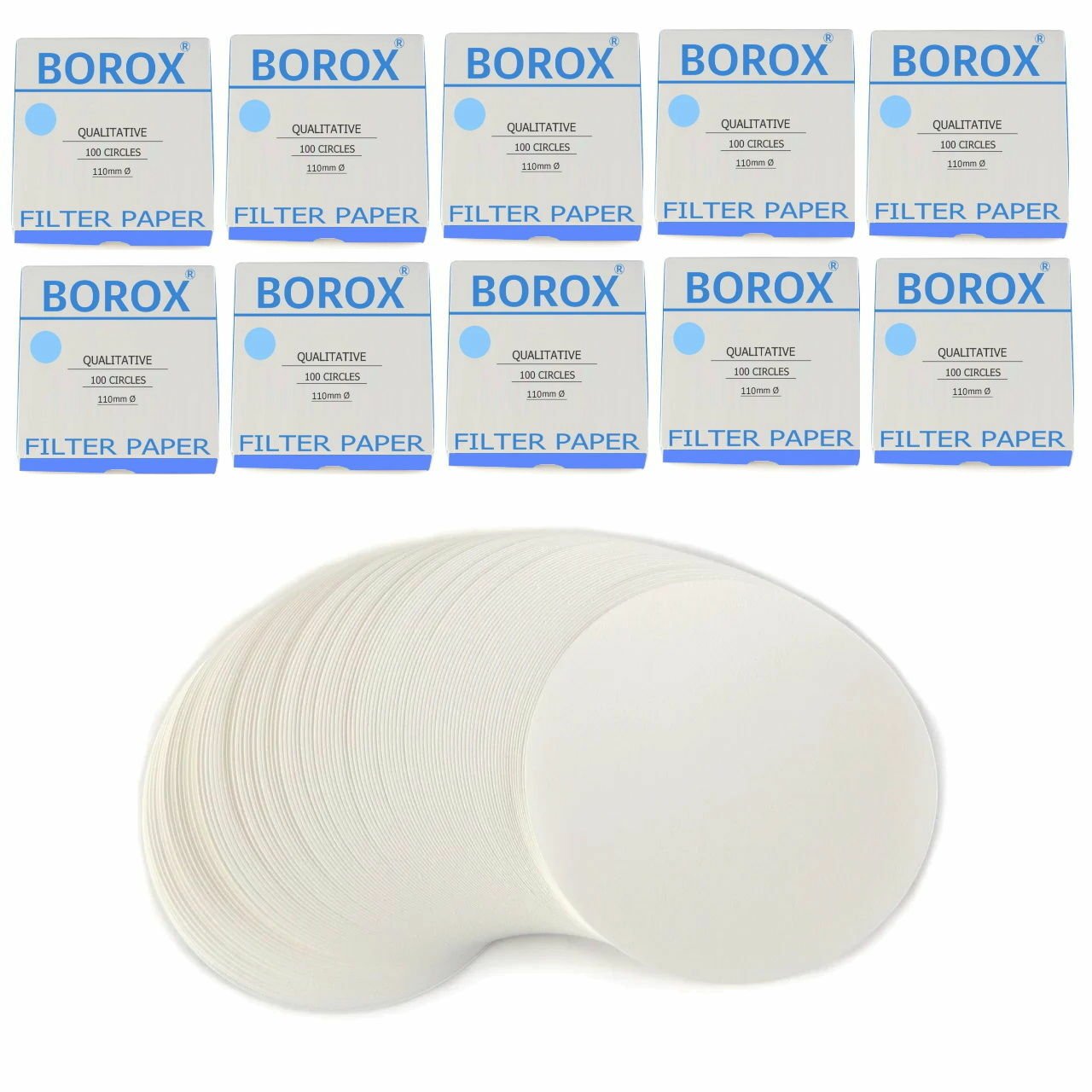 Laboratuvar Filtre Kağıdı 110 mm Nitel - Mavi Bant Yavaş Hız - 10 Paket Toptan