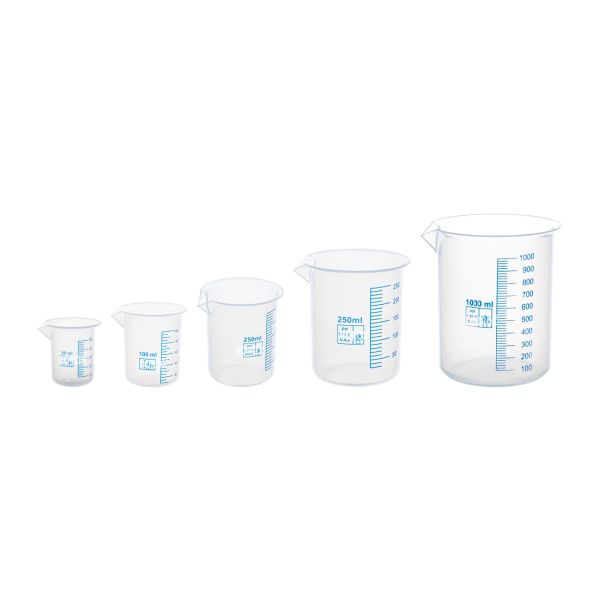 Borox Plastik Beher 100 ml - Ölçü Kabı - Mavi Skala