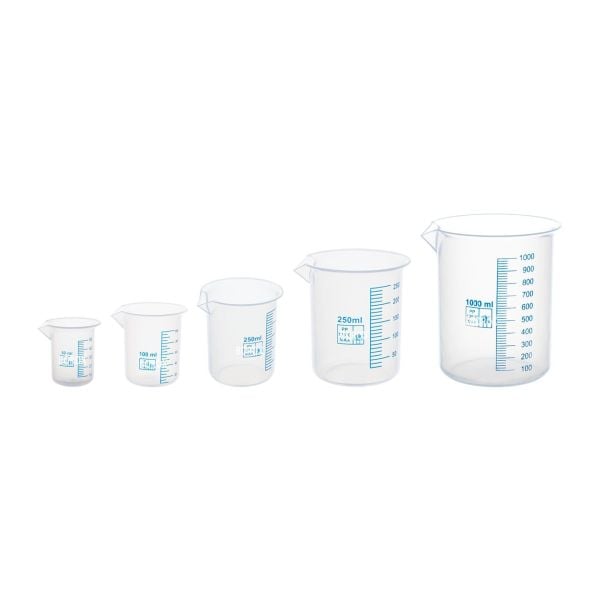 Borox Plastik Beher 600 ml - Ölçü Kabı - Mavi Skala