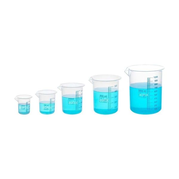 Borox Plastik Beher 1000 ml - Ölçü Kabı - Mavi Skala
