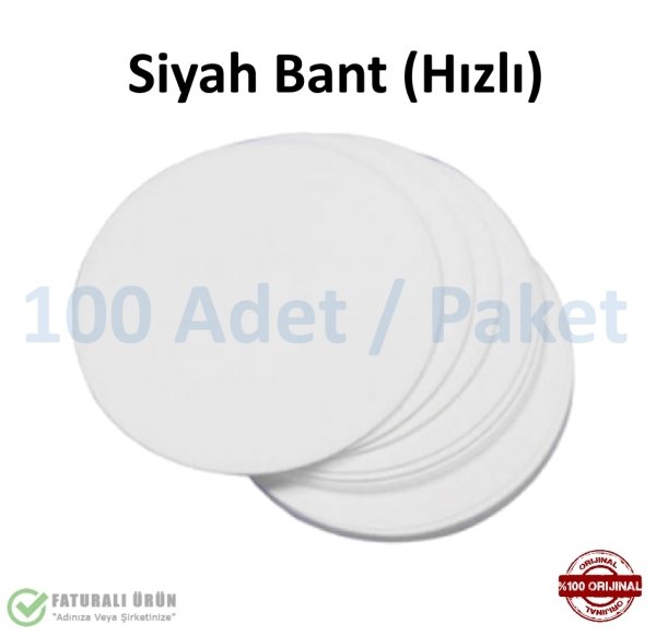 Laboratuvar Filtre Kağıdı 150mm Kalitatif - Siyah Bant Hızlı - 10 Paket Toptan