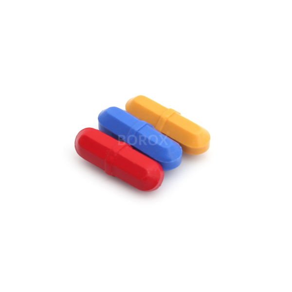 Manyetik Balık 8x25 mm - Kırmızı Teflon Karıştırıcı Halkalı - 5 Adet Paket