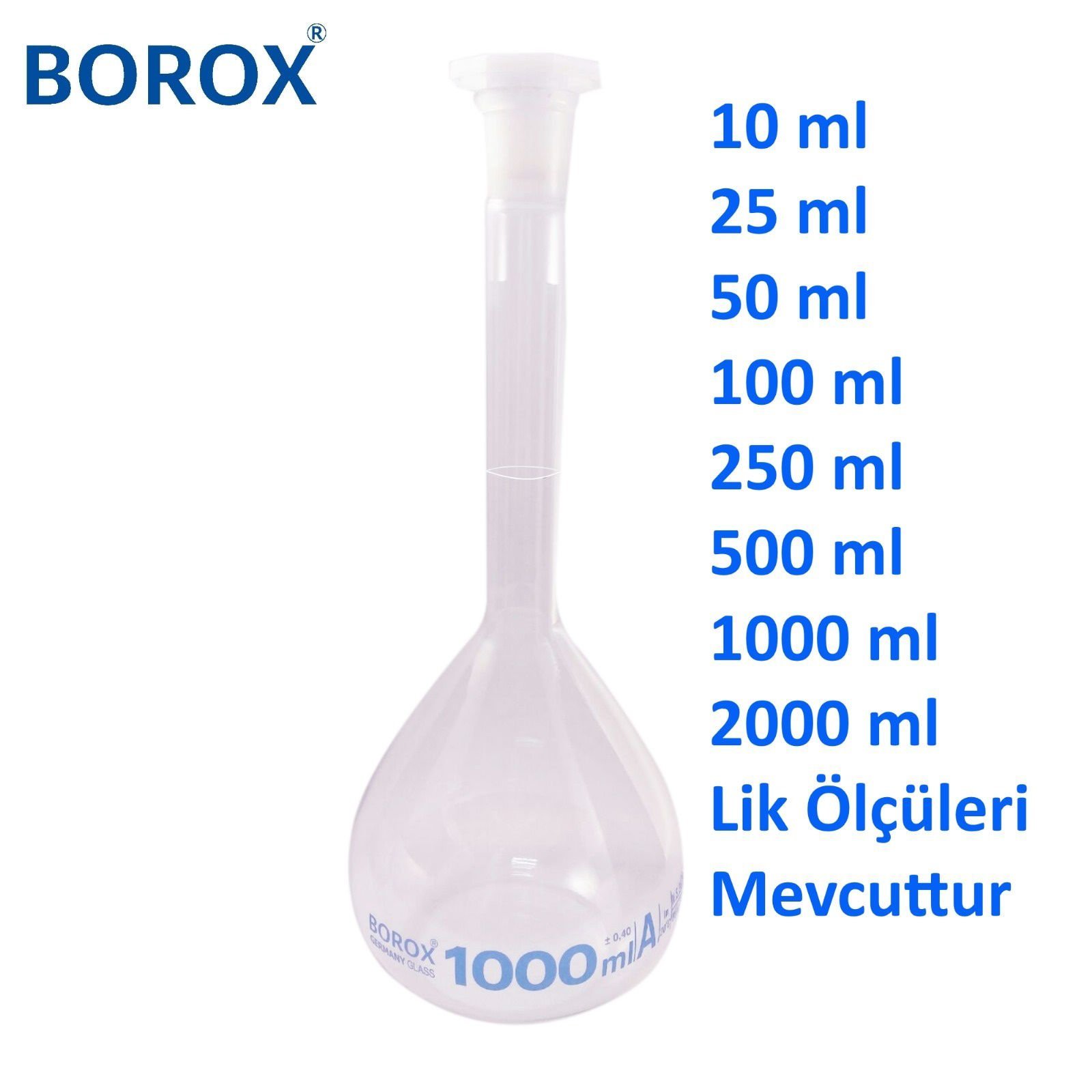 Borox Cam Balon Joje 25 ml - PP Tıpalı - Class A Sertifikalı - Cam Flask - 2 Adet/Kutu