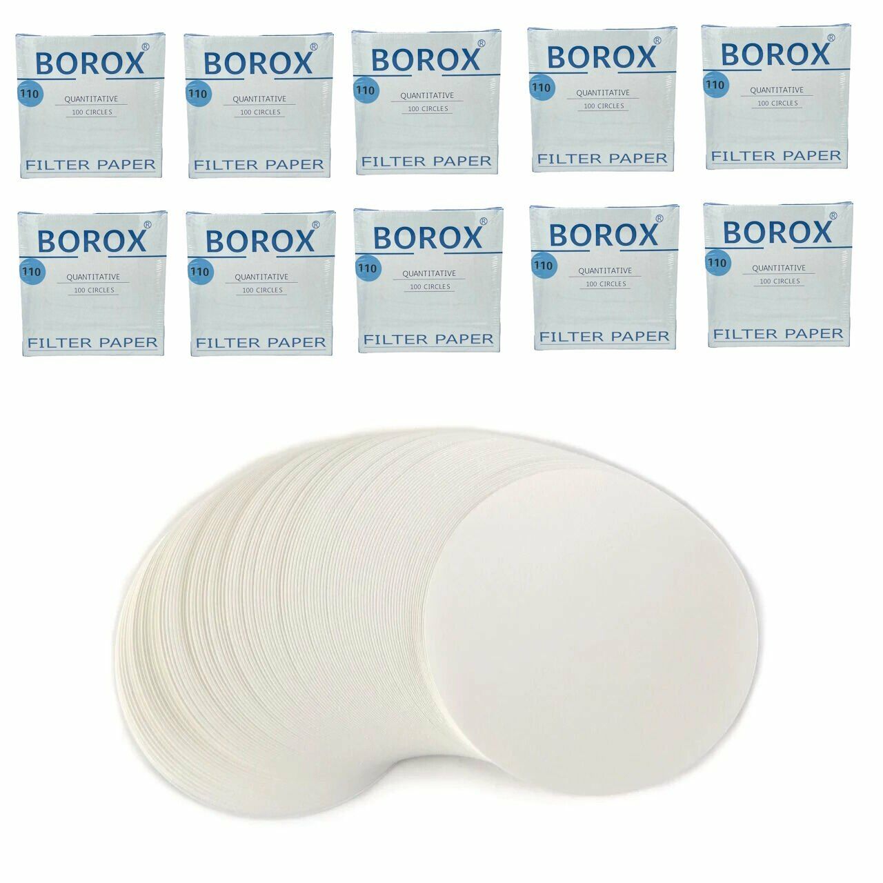 Külsüz Filtre Kağıdı 110 mm Kantitatif - Mavi Bant Yavaş - 10 Paket Toptan